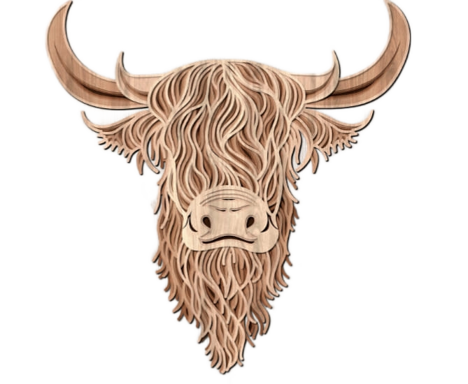 Multi Layered Highland Cow